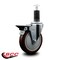 Service Caster 5'' Maroon Poly Swivel 1-1/4'' Expanding Stem Caster with Brake SCC-EX20S514-PPUB-MRN-PLB-114 - alternate 2